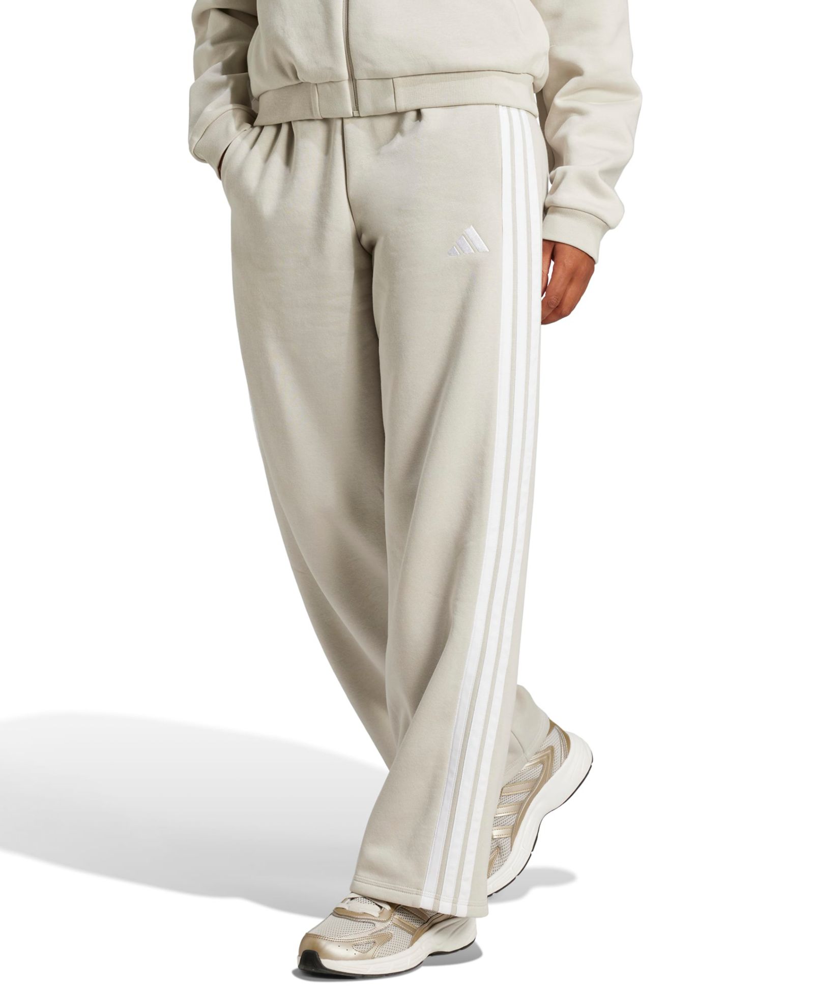 adidas Женские облегающие брюки из флиса Essentials 3-Stripes