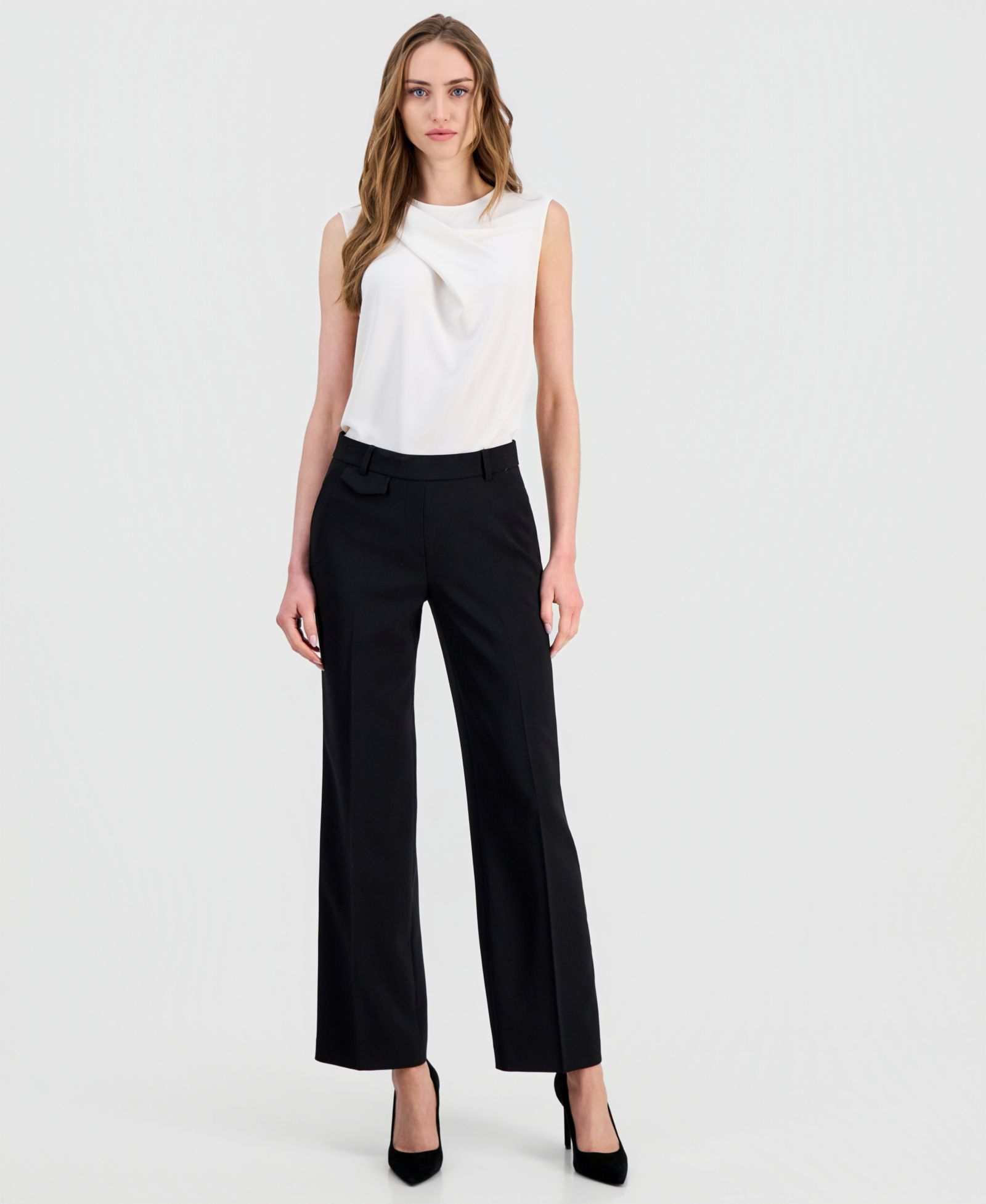 Anne Klein Women's High-Rise Wide-Leg Pants