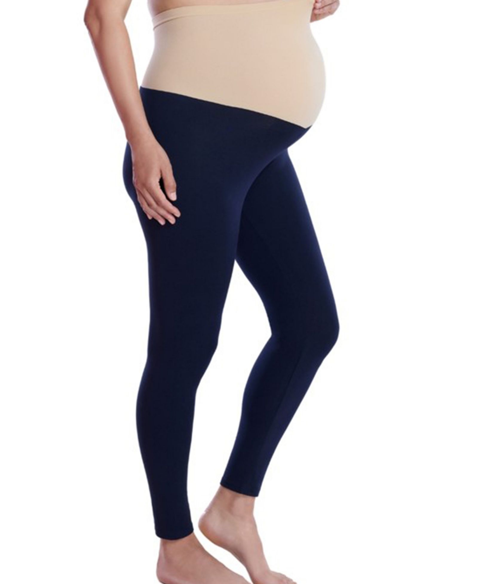 Motherhood Maternity Plus Size Essential Stretch Secret Fit Over the Belly Tights - Motherhood