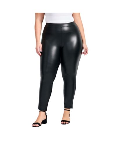 AVENUE Women's Leather and Ponte Pant
