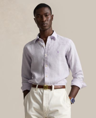Мужская льняная рубашка Polo Ralph Lauren Striped Classic-Fit