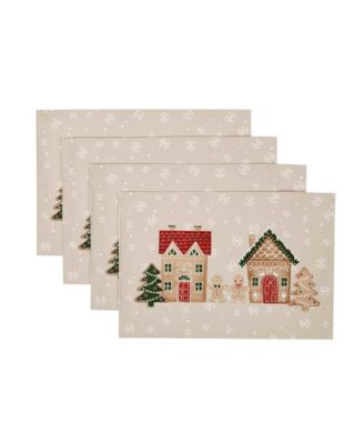 Avanti Gingerbread Village Placemats, Set of 4