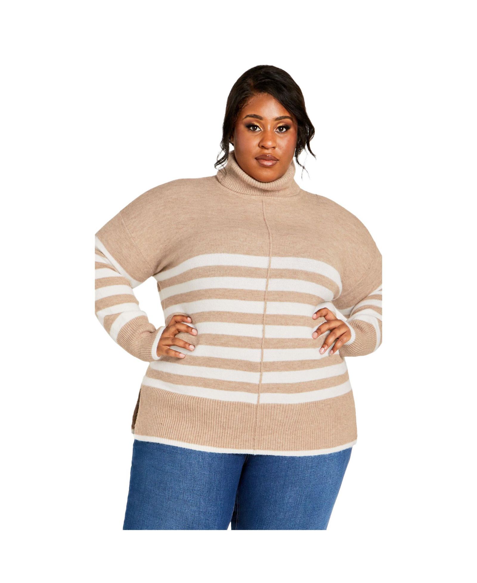 Женский полосатый свитер AVENUE Livvy Roll Neck