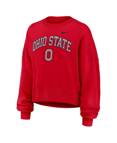 Женское объемное худи Nike Women's Scarlet Ohio State Buckeyes Oversized Phoenix Arch Pullover