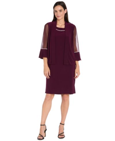 Женское платье R & M Richards 2-Piece Rhinestone Trim Detail Jacket