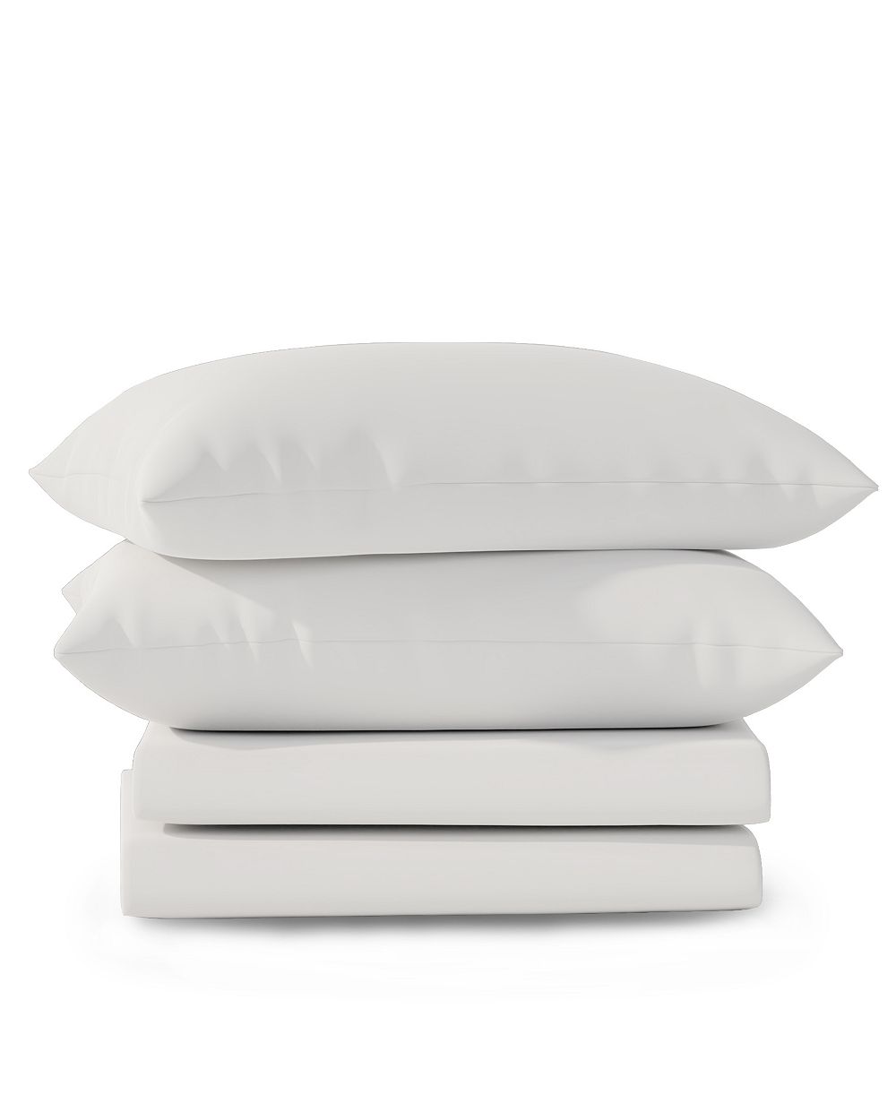 Color Sense Brushed Cool Crisp 225-Thread Count Solid Cotton 4-Pc. Sheet Set, Full