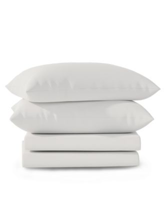 Color Sense Brushed Cool Crisp 225-Thread Count Solid Cotton 4-Pc. Sheet Set, Full