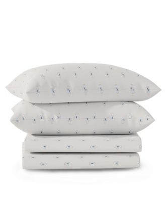Color Sense Brushed Cool Crisp 225-Thread Count Printed Cotton 3-Pc. Sheet Set, Twin XL