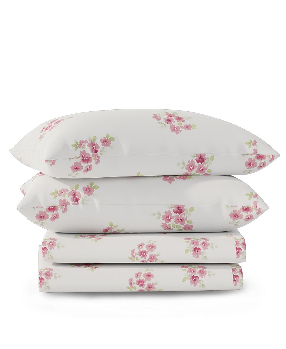 Color Sense Brushed Cool Crisp 225-Thread Count Printed Cotton 4-Pc. Sheet Set, Queen