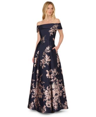 Adrianna Papell Petite Off-The-Shoulder Dress