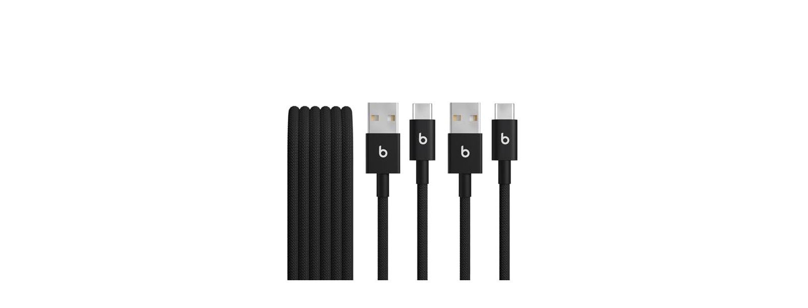 Beats USB-A to USB-C Woven Charging Cable for Apple and Android Devices, 2-Pack