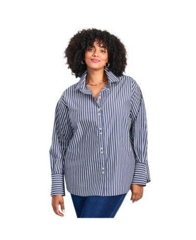 Avenue Women's Plus Size Breanna Classic Poplin Shirt