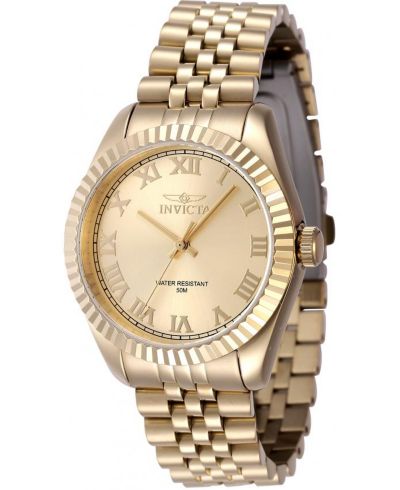 Женские часы Invicta 47418 Specialty Quartz 3 Hand Gold Dial