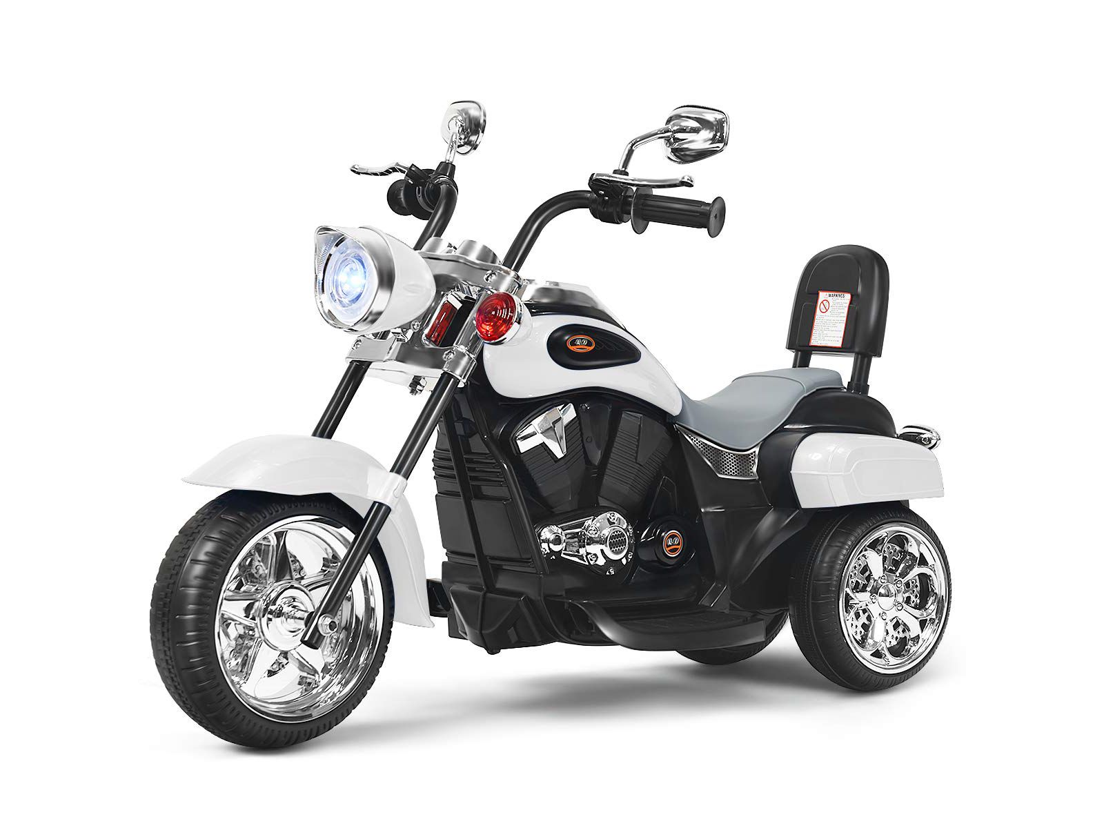 Mecale 6V Powered 3-Wheel Chopper-Style Ride-On Motorbike, Ages 3+