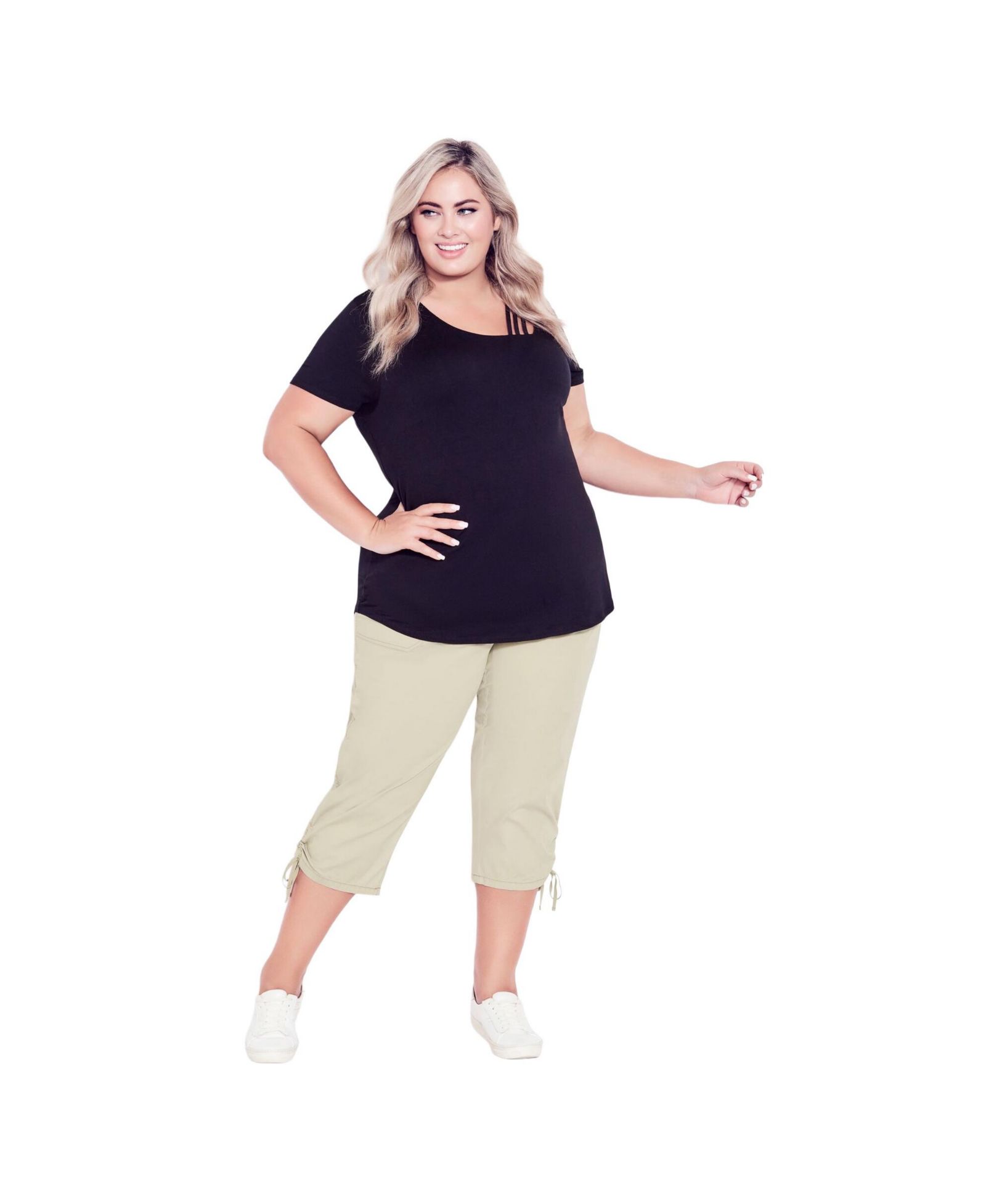 Брюки AVENUE Women's Plus Size Cotton Cinch Capri