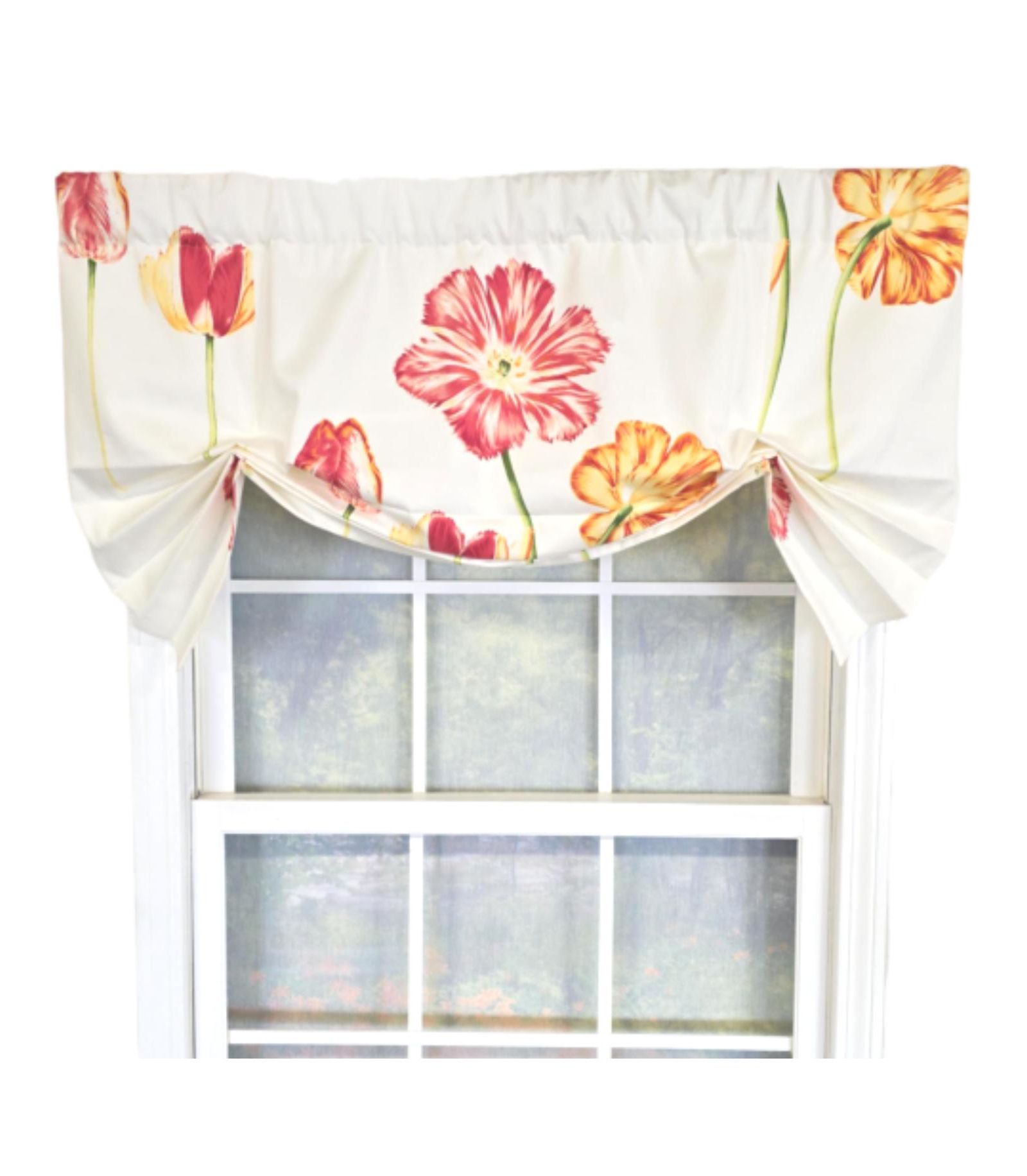 RLF Home 100% Cotton La Tulipe Butterfly With Poly/Cotton lining Rod Pocket Valance