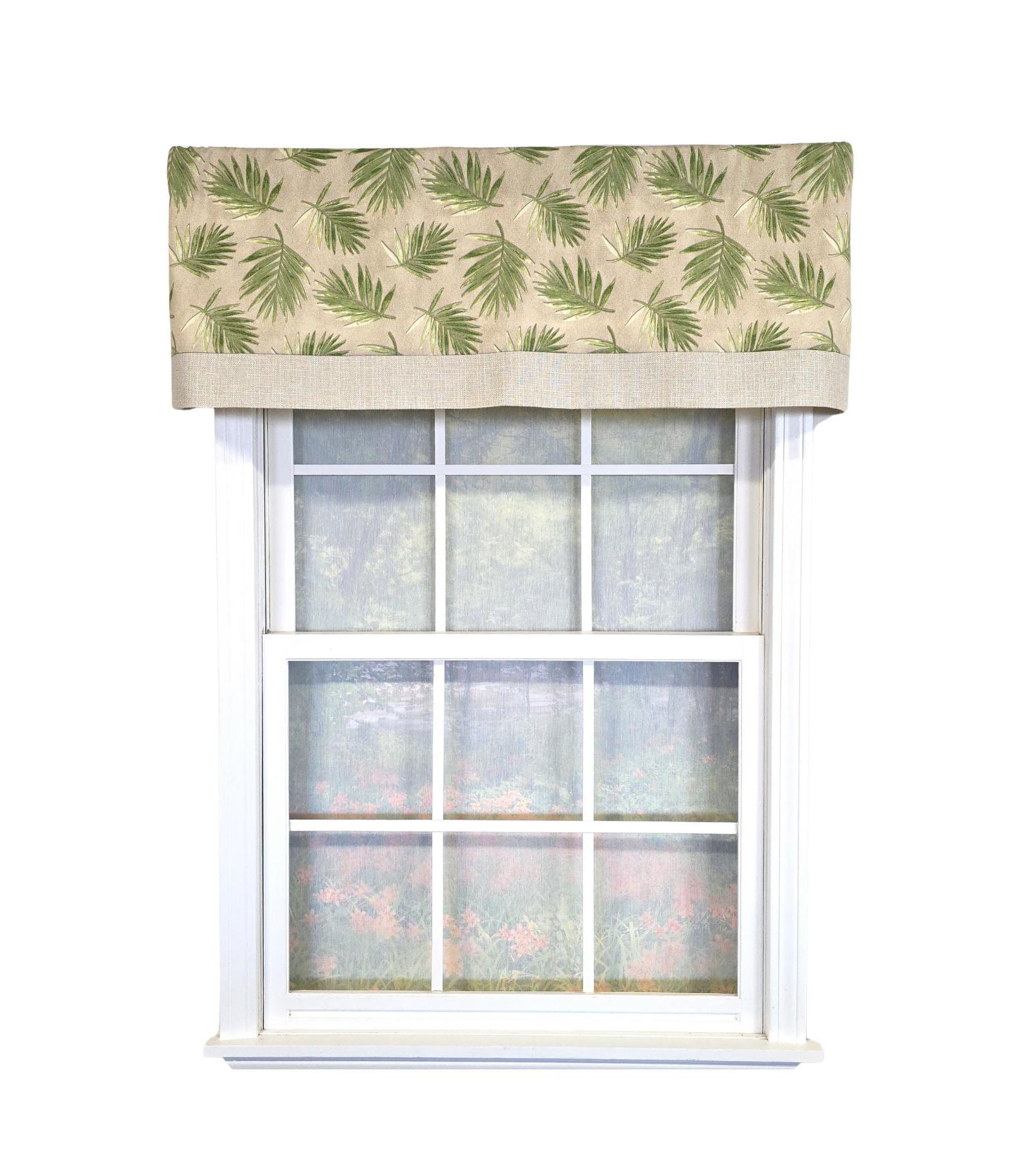 RLF Home 100% Cotton Hawthorn Banded With Poly/Cotton Ivory lining Rod Pocket Valance 50" x 17" Taupe