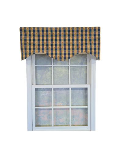 Занавеска RLF Home 100% Cotton Cherry Plaid, 50" x 17", темно-синяя