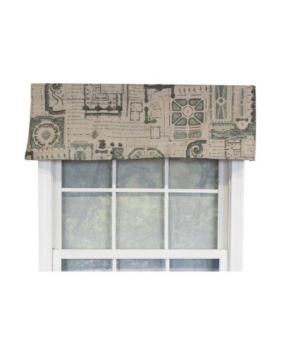 RLF Home Le Jardin Tailored 100% Cotton with Fully Lined 3" Rod Pocket Valnance for Windows 50" x 14"