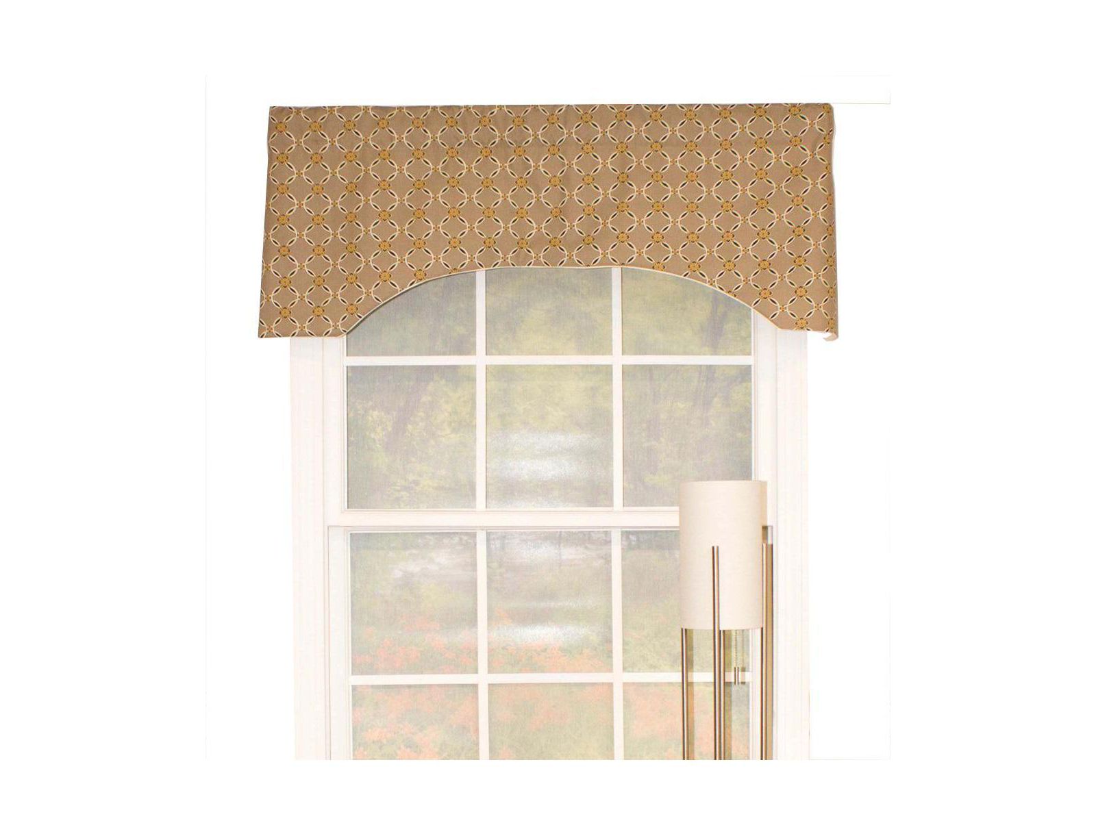 Andromeda Geometric Arch 3" Rod Pocket Valance 50" x 17" Stone by RLF Home