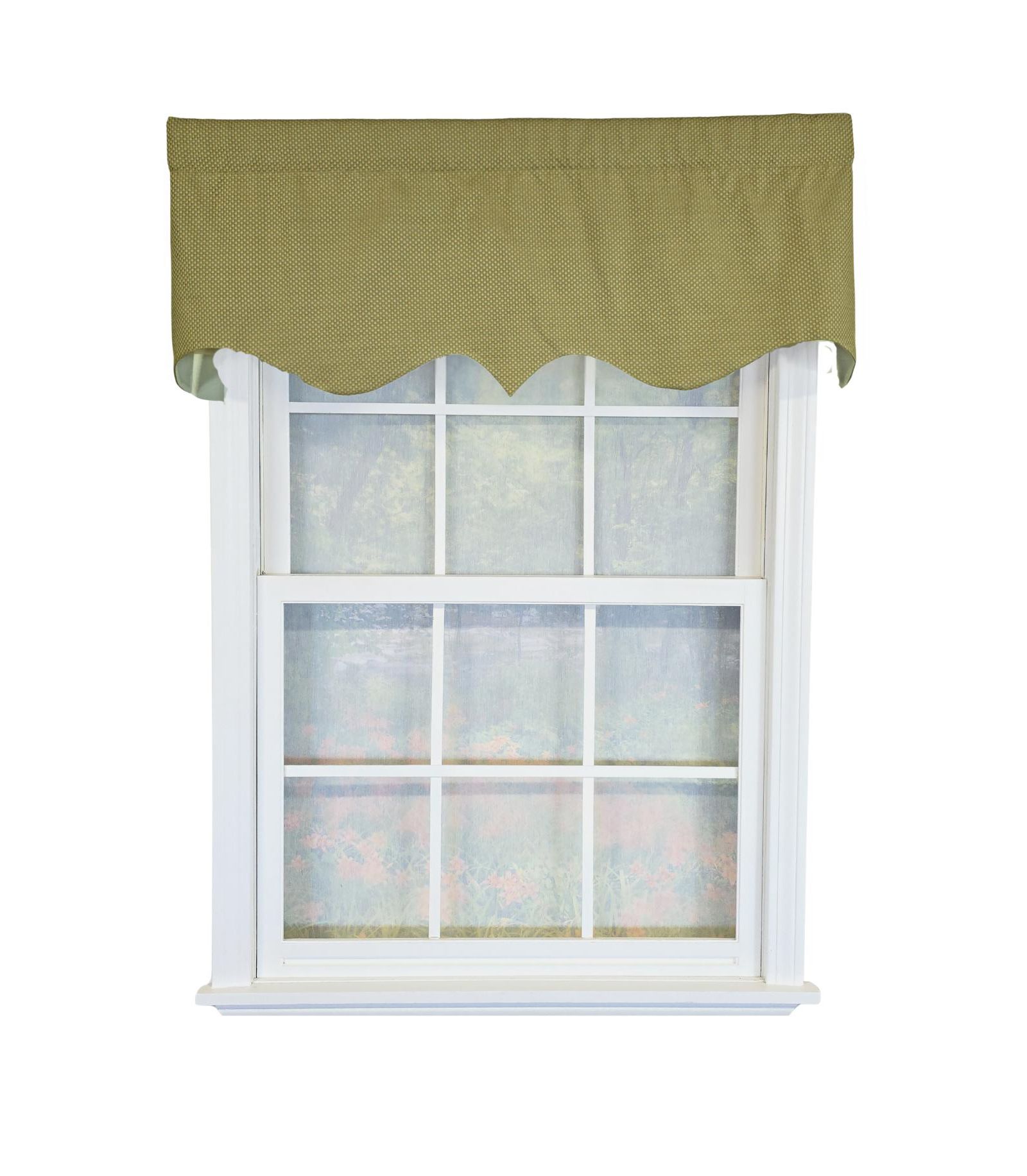RLF Home 100% Cotton Basket Weave Regal With Poly/Cotton lining Rod Pocket Valance 50" x 15" Loden