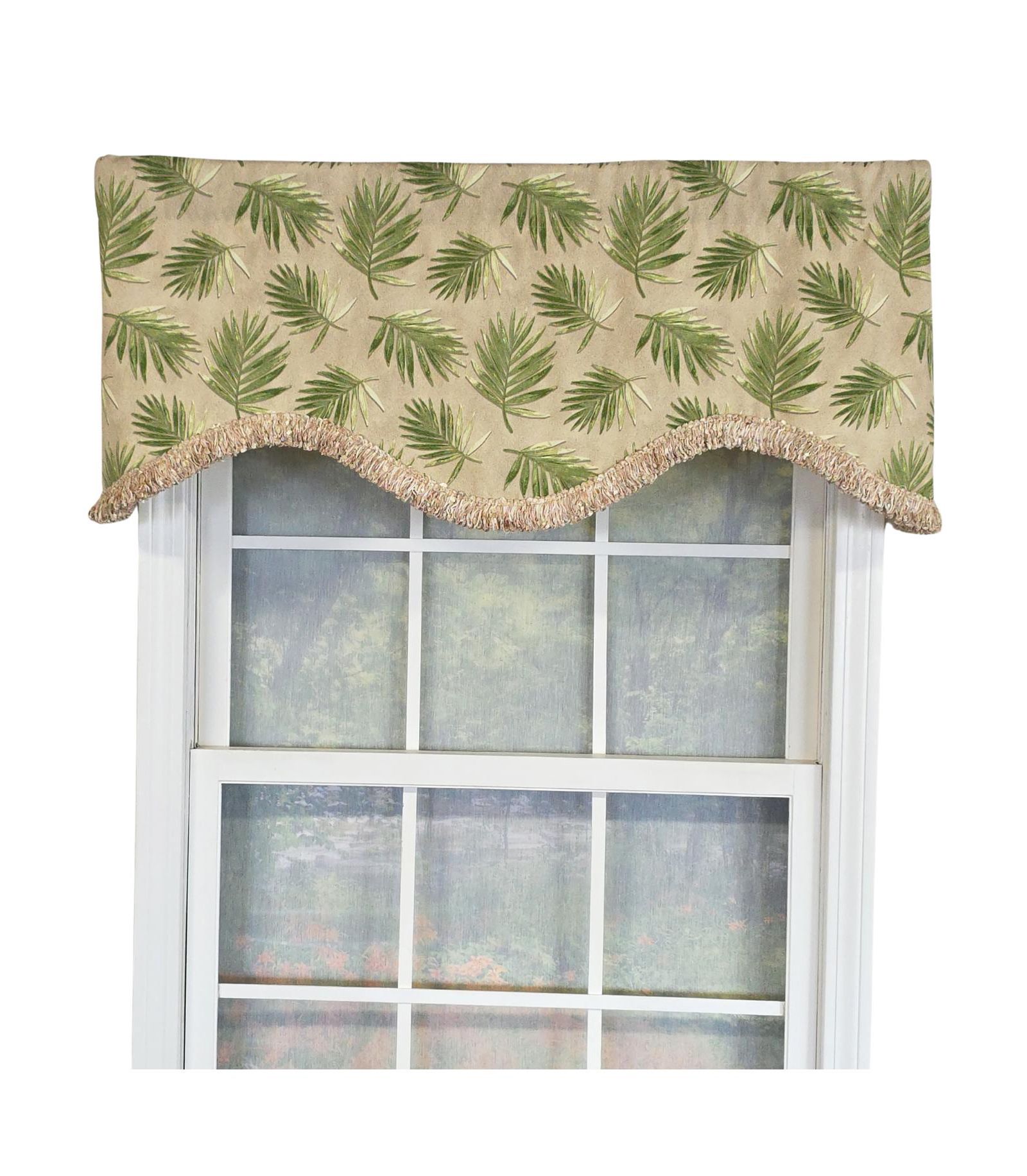 RLF Home 100% Cotton Hawthorn Cornice With Poly/Cotton Ivory lining Rod Pocket Valance 50" x 17" Taupe