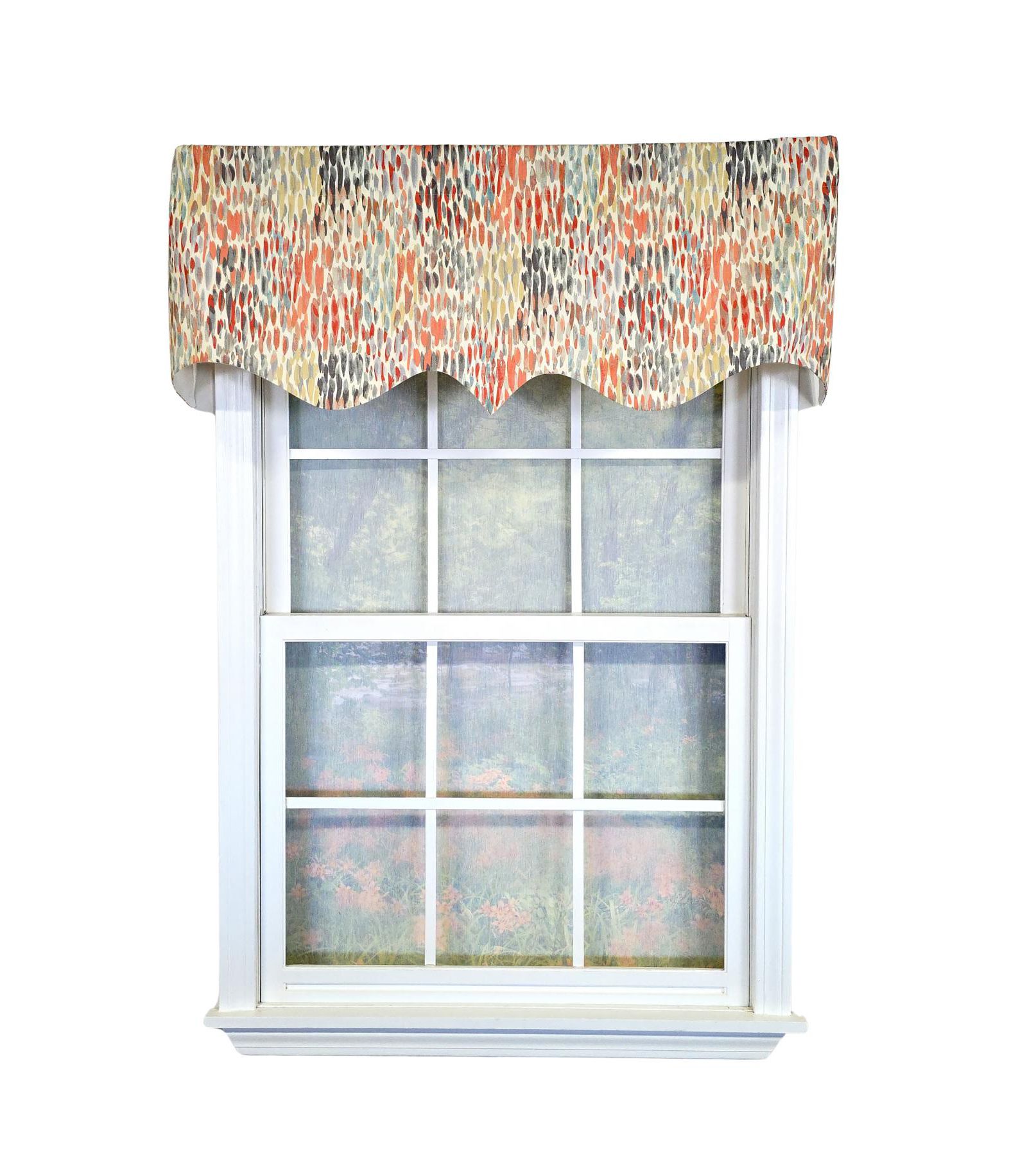 RLF Home 100% Cotton Dazzle Regal With Poly/Cotton Ivory lining Rod Pocket Valance 50" x 17" Gray