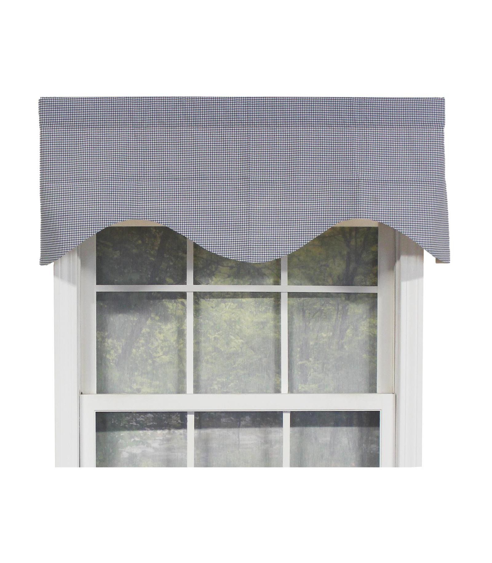RLF Home Cornice Stylish Classic Small Check Croswell Window Valance 3" Rod Pocket 50" X 17"