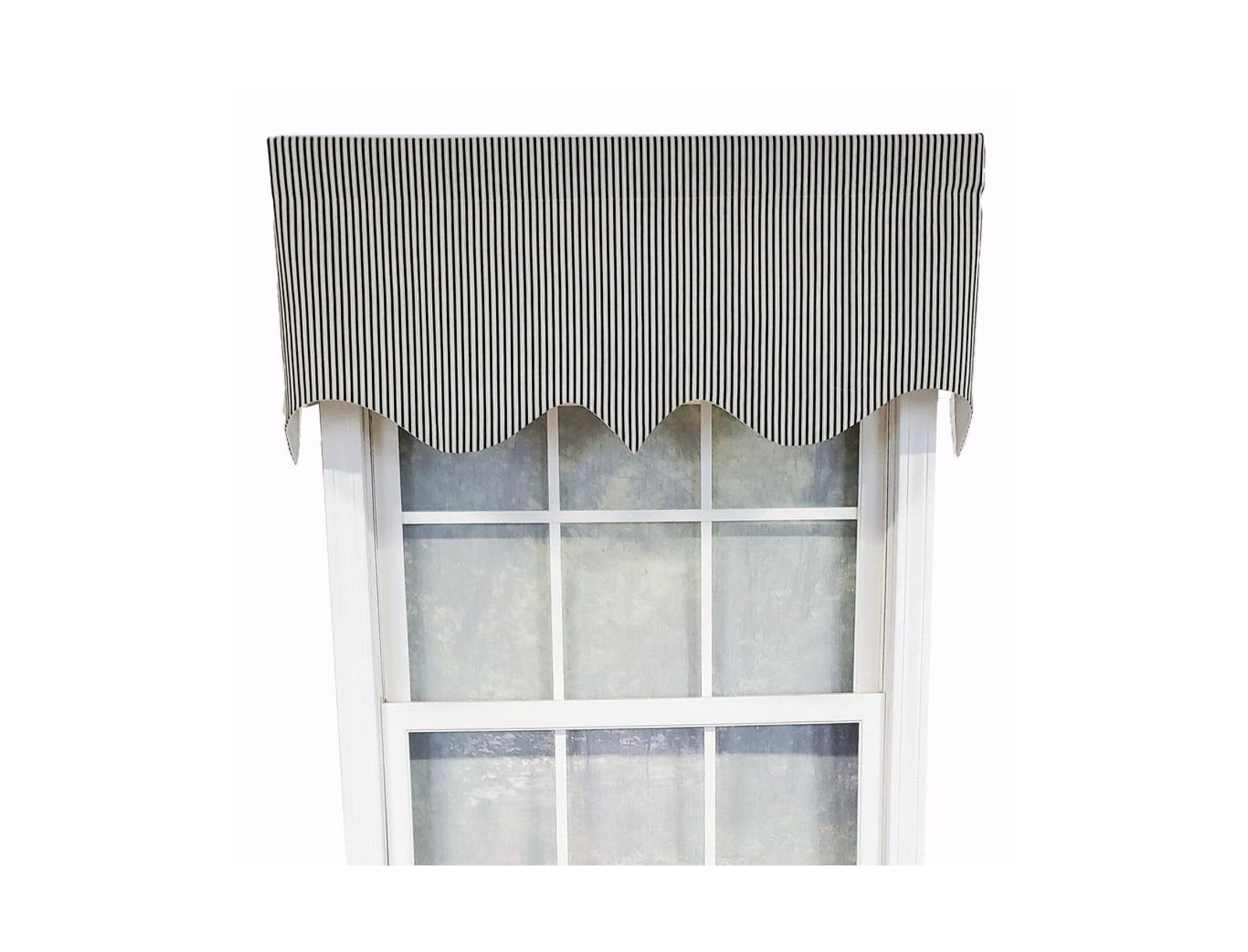 RLF Home Luxurious Modern Design Classic MG-Ticking Stripe Regal Style Window Valance 50" x 17"