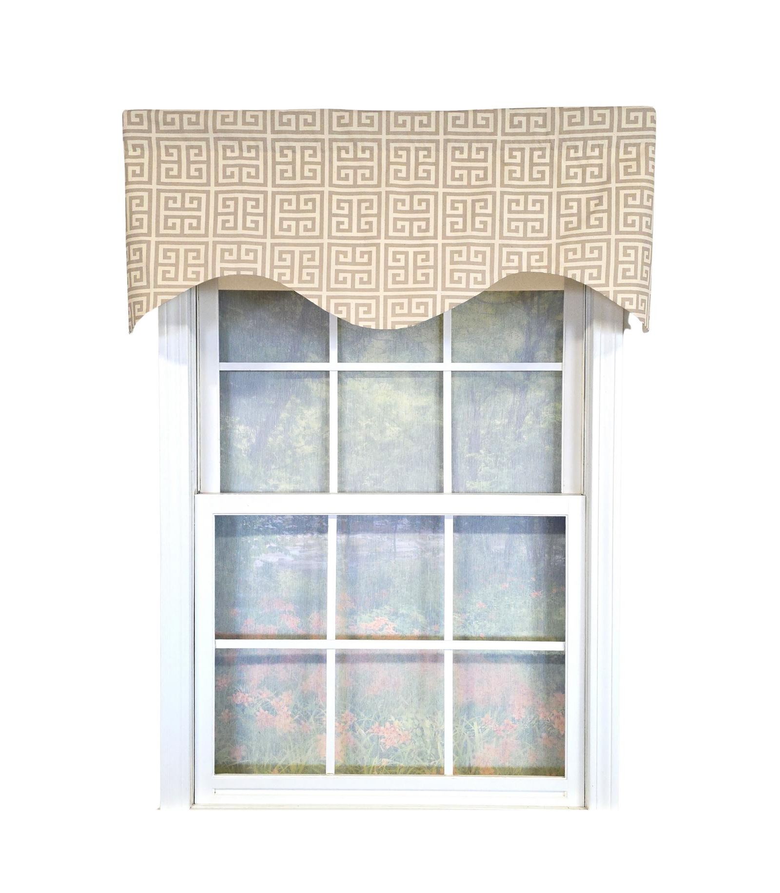 RLF Home 100% Cotton Tower Cornice With Poly/Cotton lining Rod Pocket Valance 50" x 17"