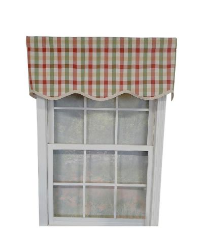 Занавеска RLF Home Bison Check Trimmed Provance 3" Rod Pocket Lining 50" x 15" Multi
