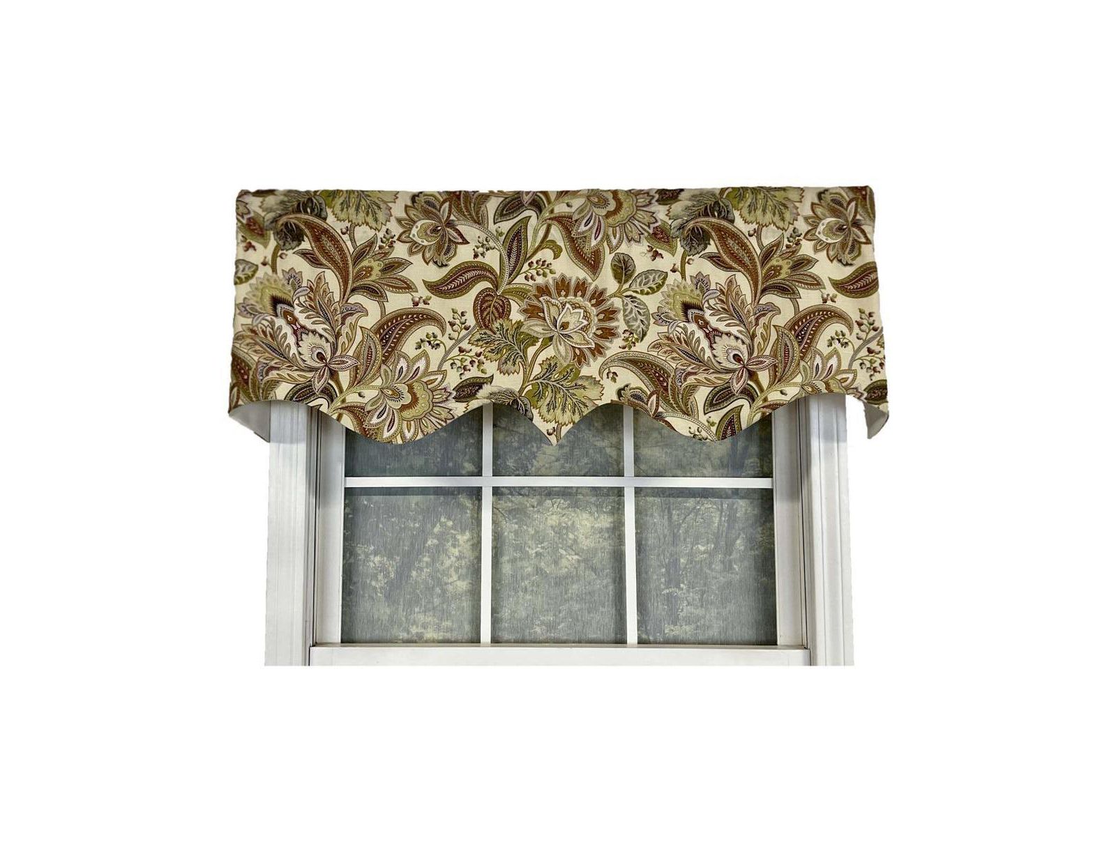 Valdosta Regal Style 3" Rod Pocket Valance 50" x 17" Vintage by RLF Home