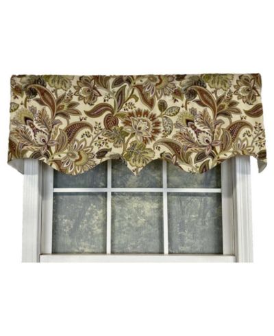 Valdosta Regal Style 3" Rod Pocket Valance 50" x 17" Vintage by RLF Home