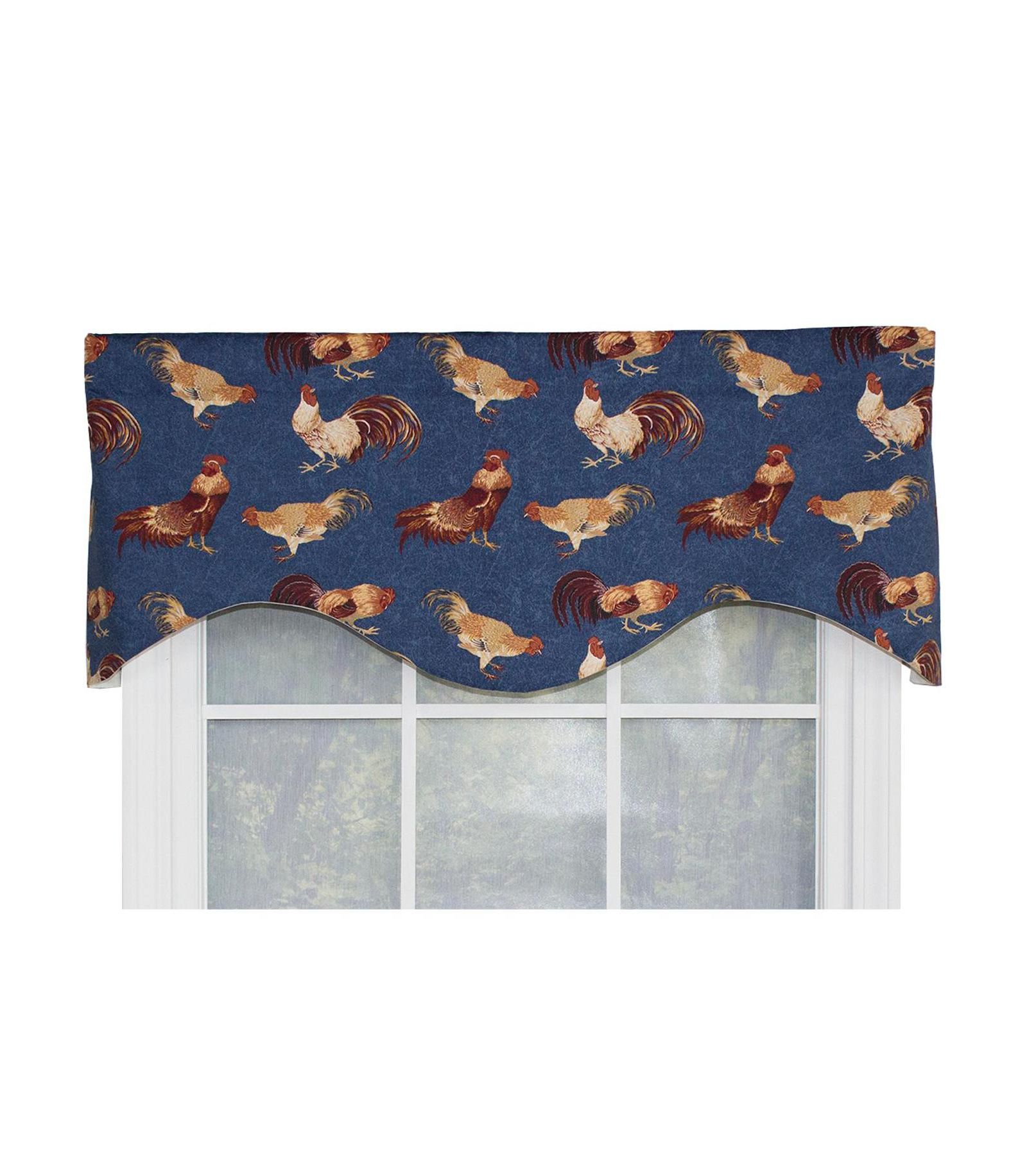RLF Home Rise N Shine Cornice 100% Cotton with Fully Lined 3" Rod Pocket Valnance for Windows 50" x 17"