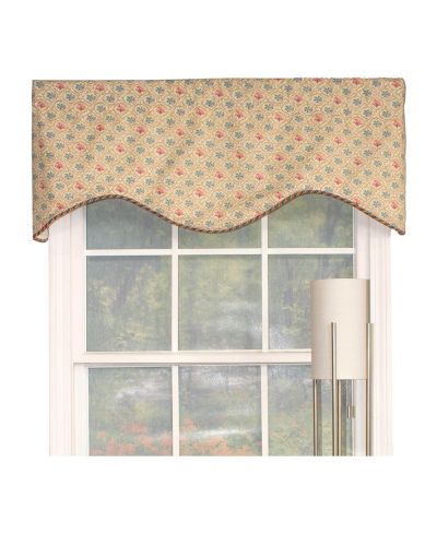 RLF Home Lake Blossom Corded Cornice 100% Cotton с подкладкой 3" Rod Pocket Valance для окон 50" x 17"