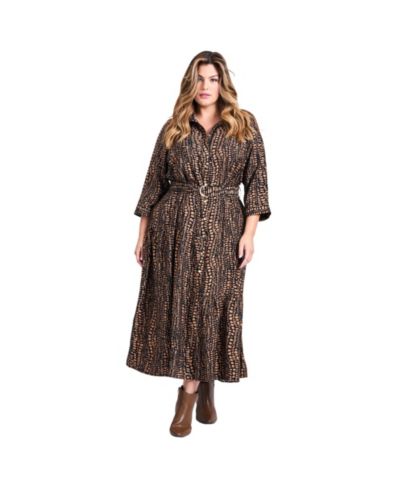 Женское платье Avenue Plus Size Flora Belted Shirtdress
