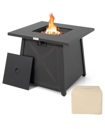 30” Square Propane Gas Fire Table with Waterproof Cover