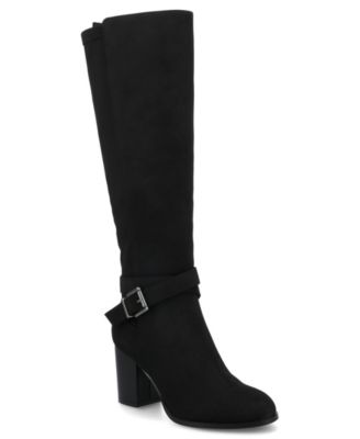 Journee Collection Women's Avalonn Buckle Knee High Dress Boots