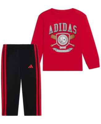 adidas Baby Boys' Long-Sleeve T-Shirt and Pants, 2-Piece Set
