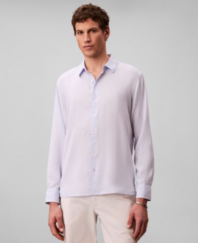 Calvin Klein Men's Solid Linen-Blend Shirt