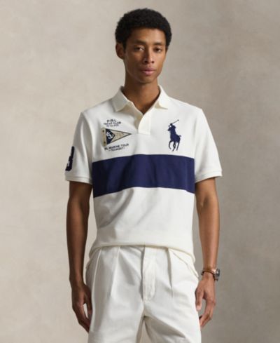 Мужская рубашка Polo Ralph Lauren Custom Slim-Fit Big Pony mesh polo