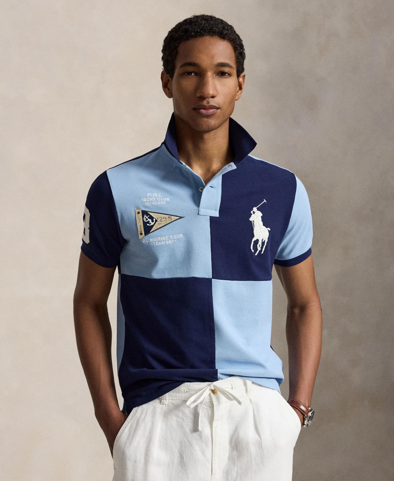 Мужское поло Polo Ralph Lauren Big Pony Mesh, Custom Slim-Fit