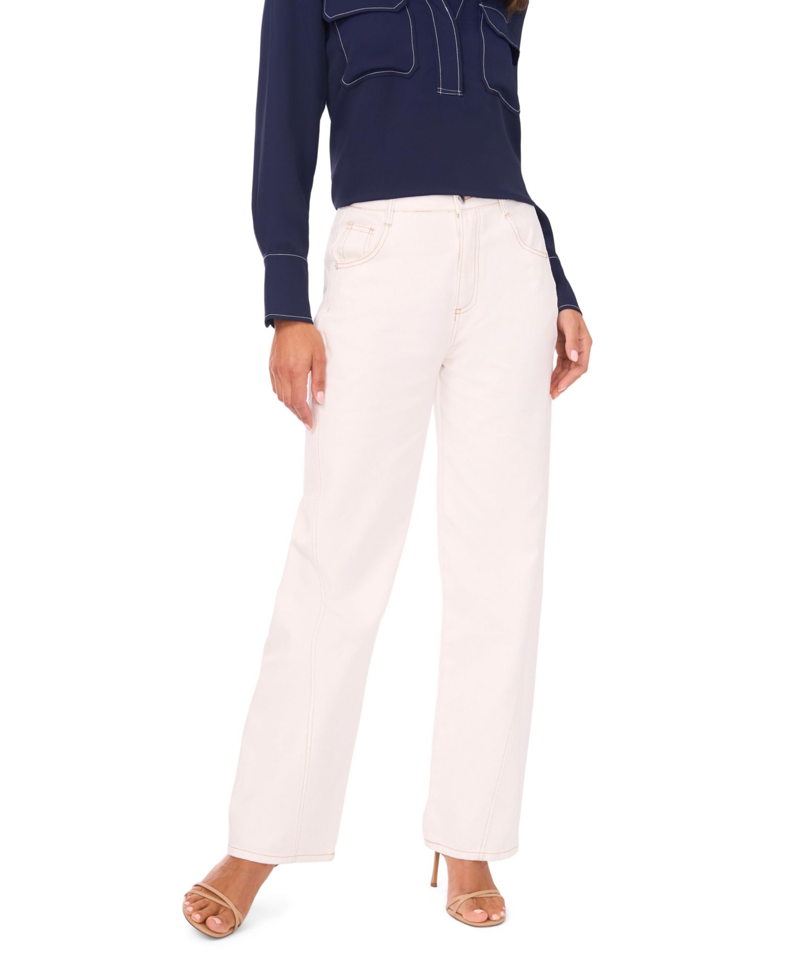 Vince Camuto Women's Curved Seam Straight Jeans