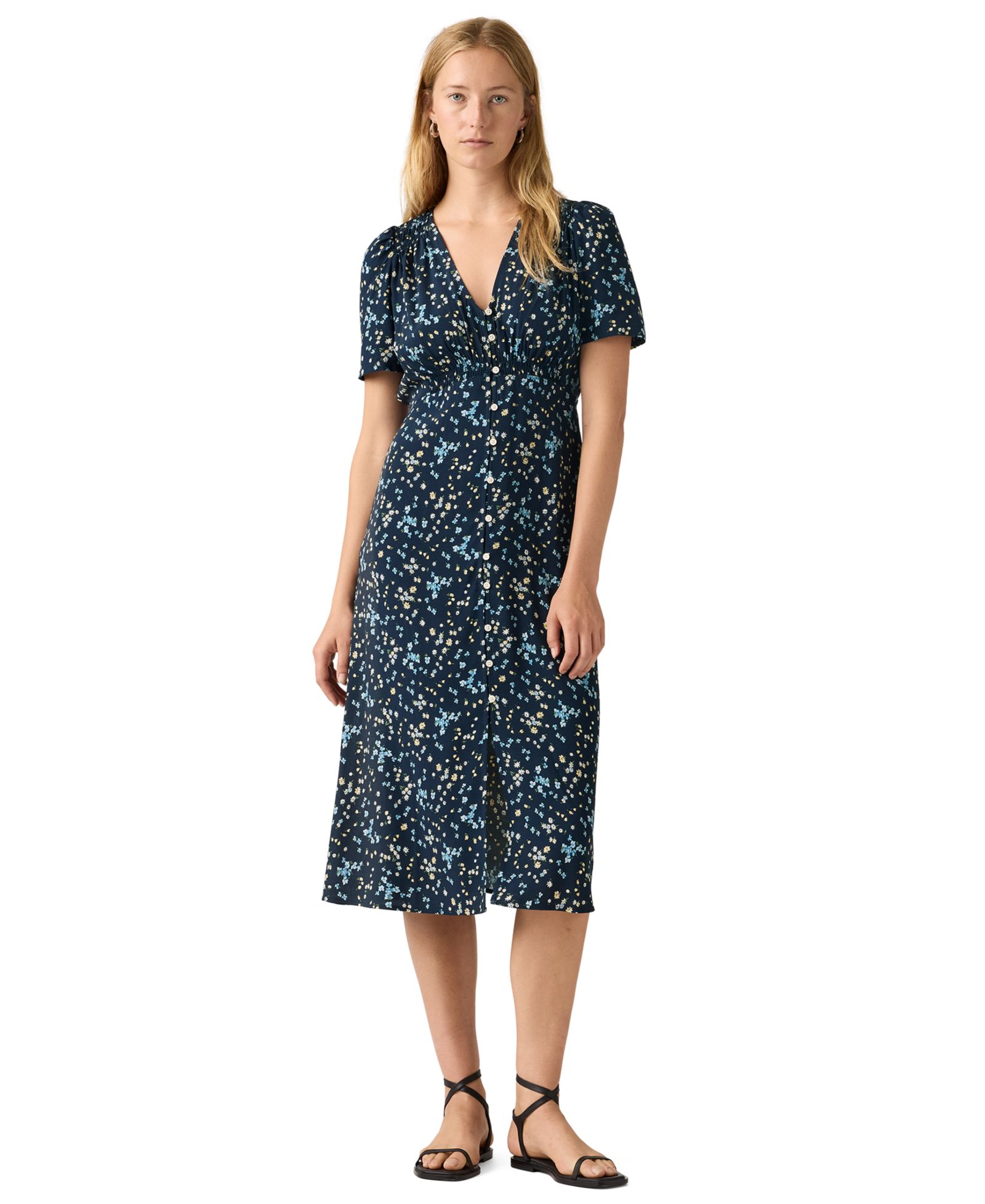 Levi's Women's Paola Short-Sleeve Crepe Midi Dress