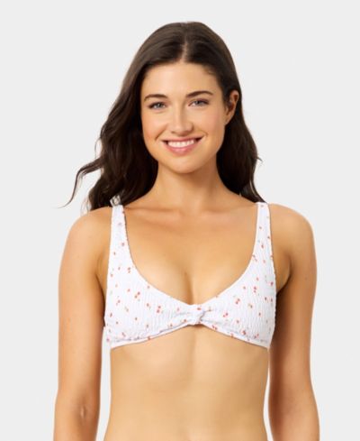 Женский купальник California Waves Mini Cherry Smocked Knot Bikini Top