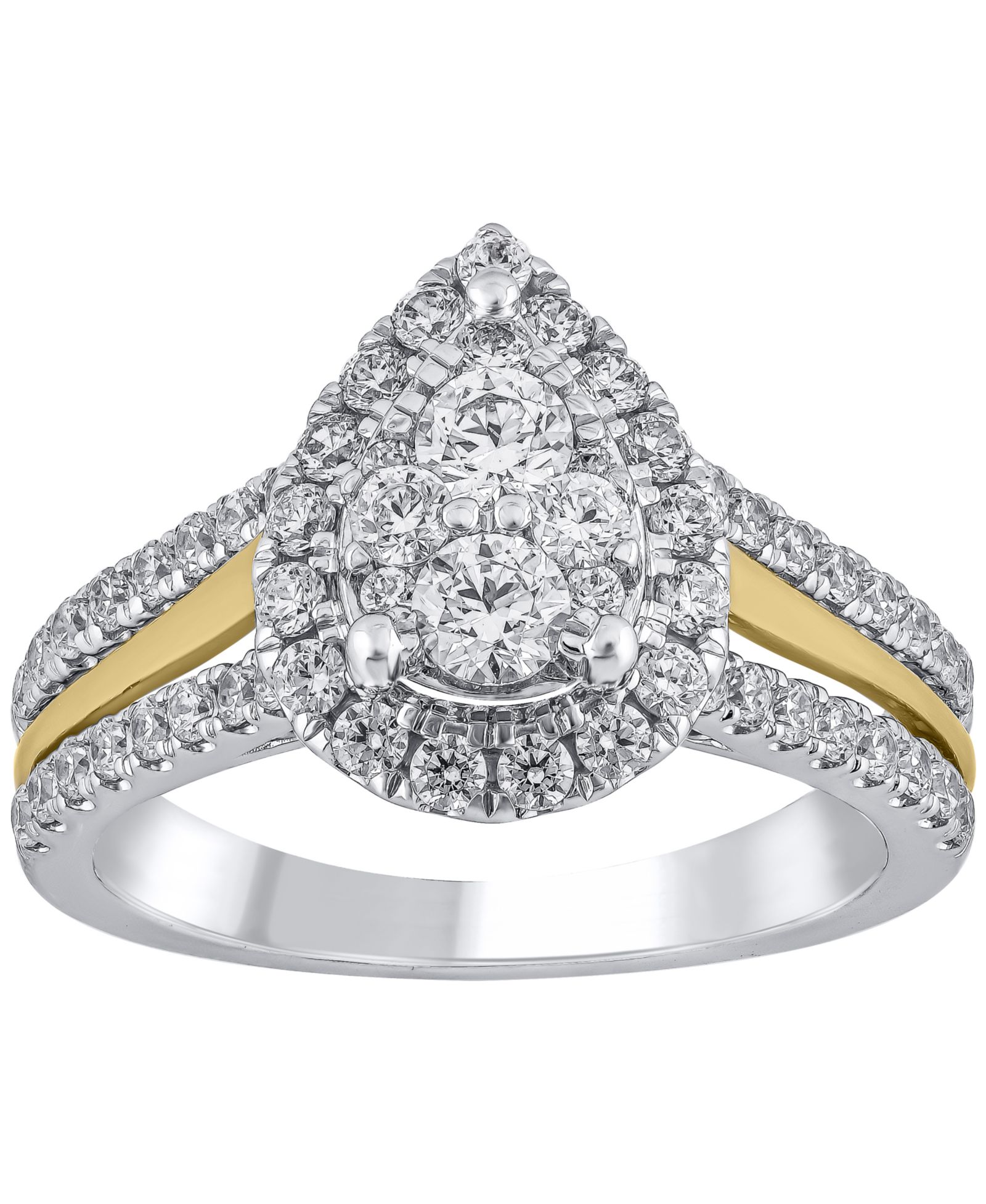 Macy's Diamond Engagement Ring (1 ct. t.w.) in 14k White and Yellow Gold