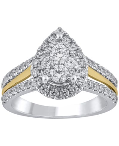 Macy's Diamond Engagement Ring (1 ct. t.w.) in 14k White and Yellow Gold