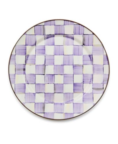 MacKenzie-Childs Violet Check Handmade Charger Plate