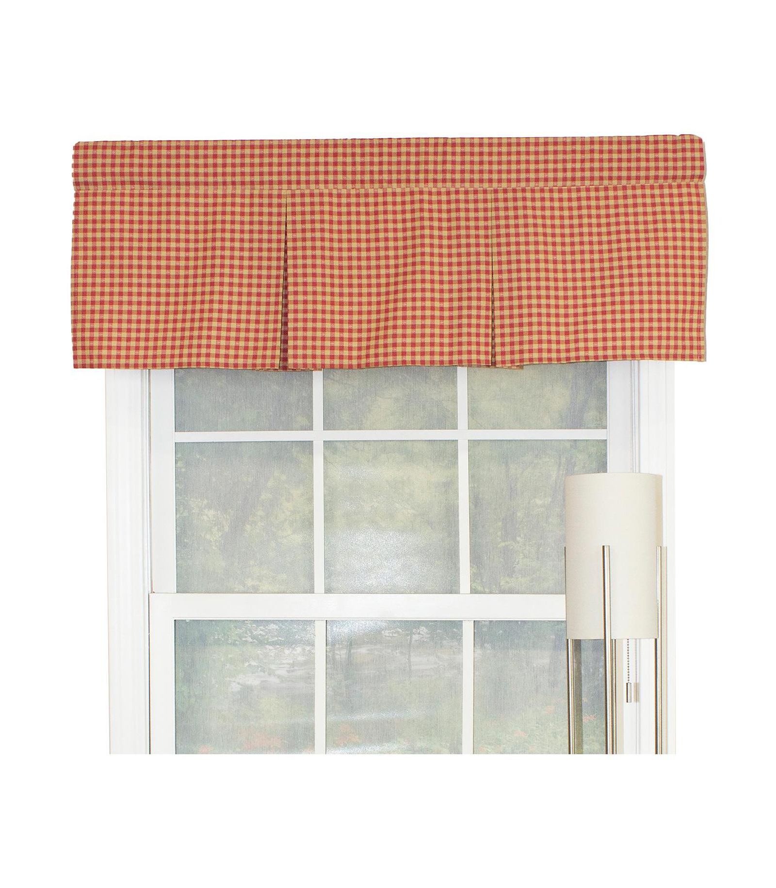RLF Home Le Fleur Pleated 100% Cotton with Fully Lined 3" Rod Pocket Valnance for Windows 42" x 15" Coral