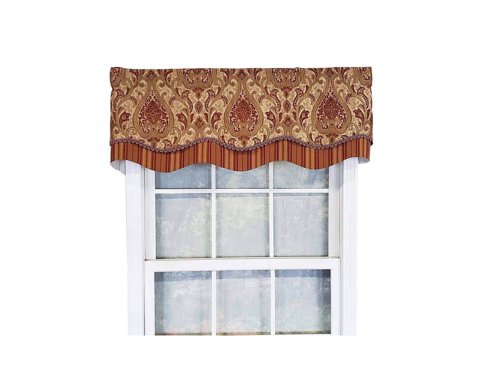 RLF Home занавеска Paisley Dream Glory из шенилла с узором дамаск, 50" x 16"